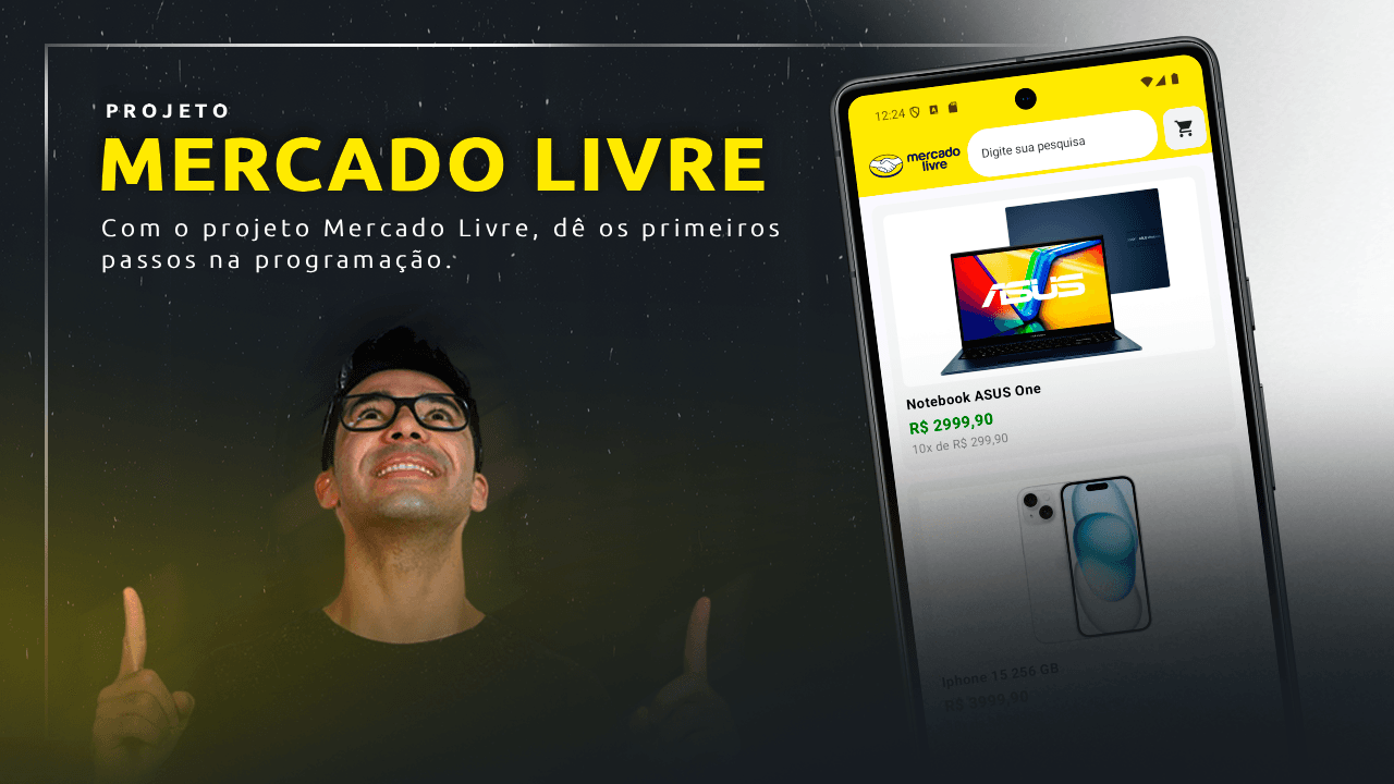 Projeto Mercado Livre, thumbnail de vídeo.